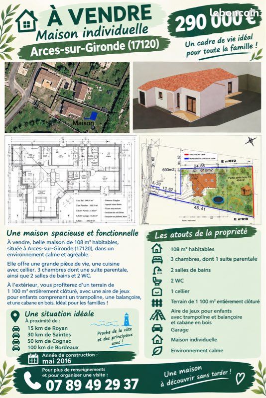 Maison 7 pièces 108 m² · à Arces · 108 m² · 290 000 €