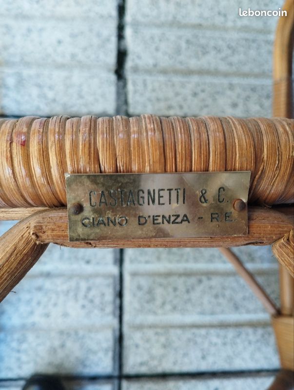 Chaise fauteuil en bois rotin (image 3)