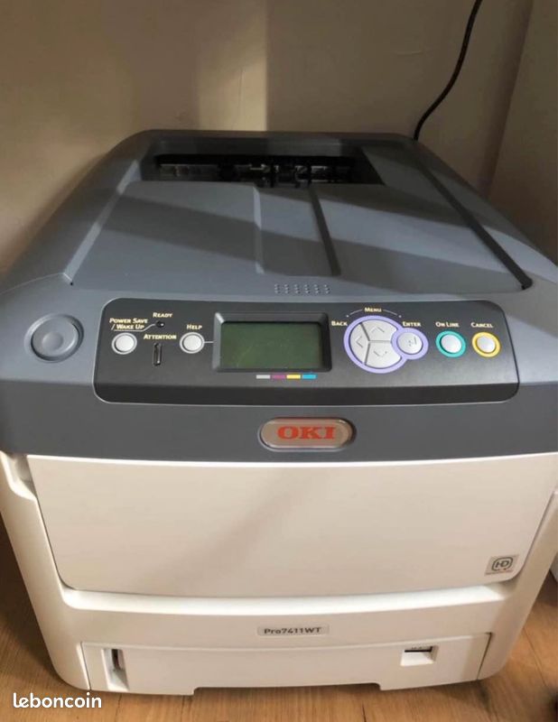 Imprimante OKI Pro 7411WT – impression blanc et couleur (image 1)