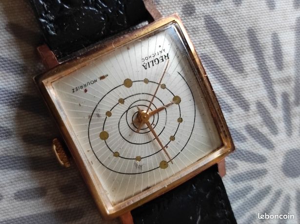 Montre Reglia Automatique à Sonnerie - Restaurée Par Horloger, Boîtier Acier, Cadran Bleu