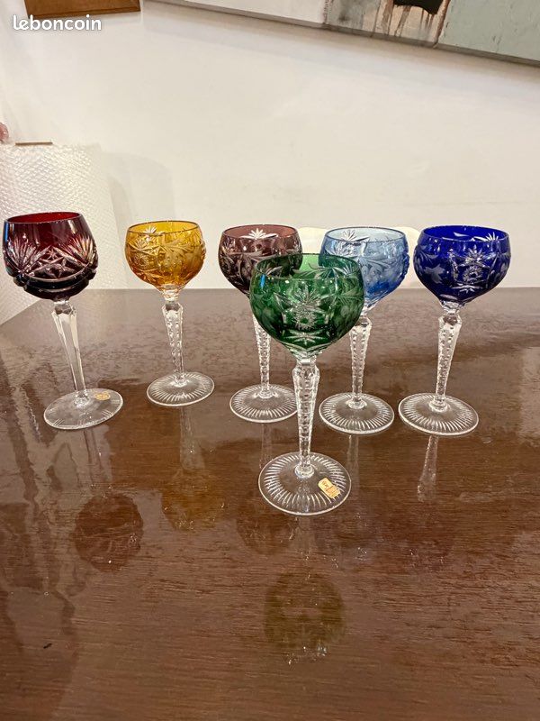 Set De 6 Verres à Vin Rouge – Cristal Au Plomb Gravé – Bohemia – 220 Ml