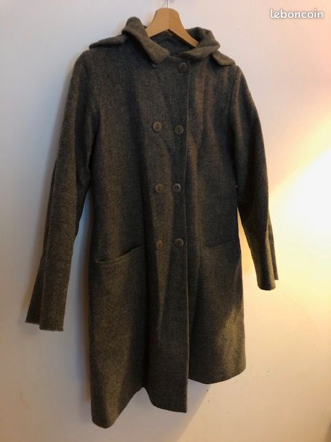 Manteau 100% laine à capuche (image 2)