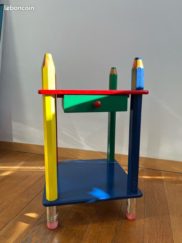 Etagère murale de Pierre Sala, années 80 vintage / Memphis Design, Couleurs Primaires, Chambre d'enfant, Bureau, crayon géant - France