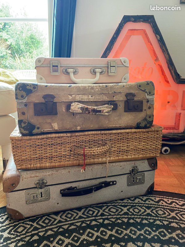Lot de 4 valises vintage anciennes (image 1)