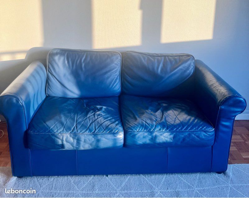 Urgent Canapé cuir bleu Roche Bobois (image 1)