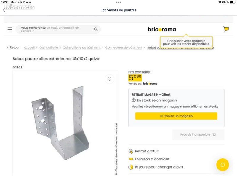 Lot de sabots galvanisé (image 3)