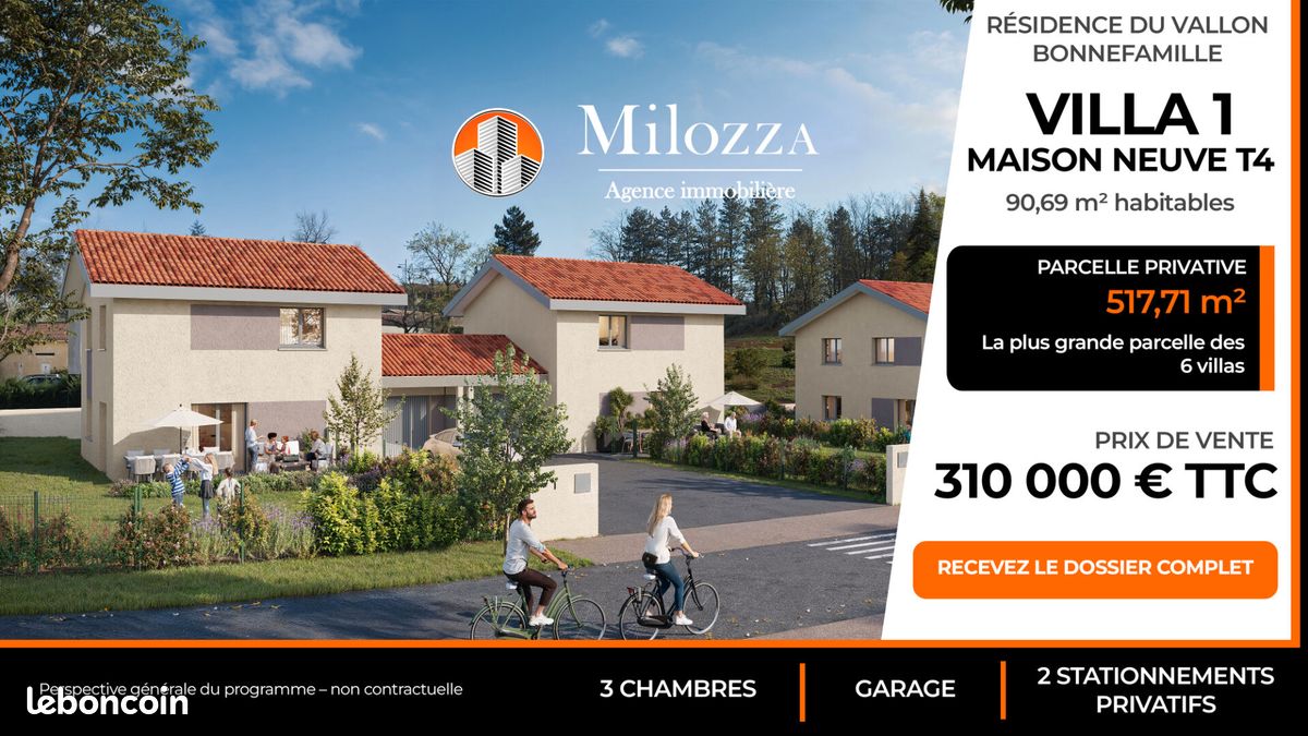 Maison 4 pièces 91 m² · à Bonnefamille · 91 m² · 310 000 €