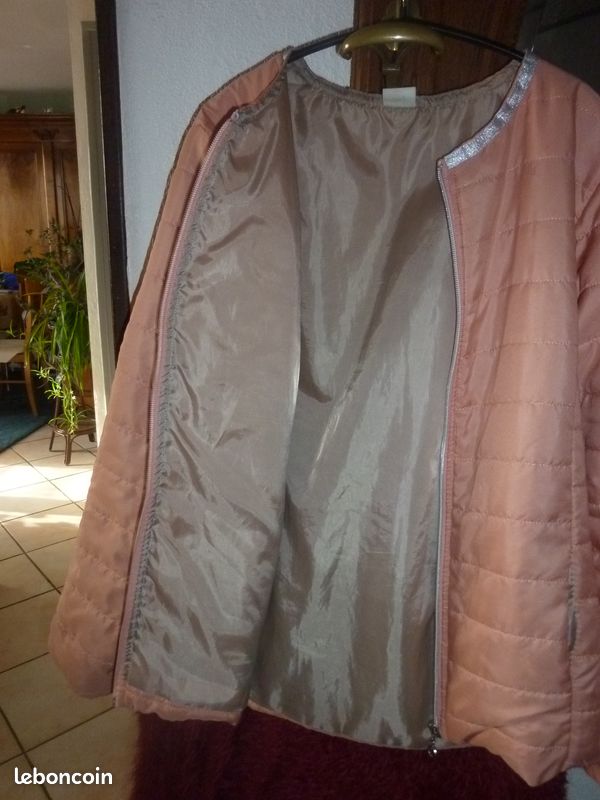 Veste doudoune légère saumon doublée (image 4)