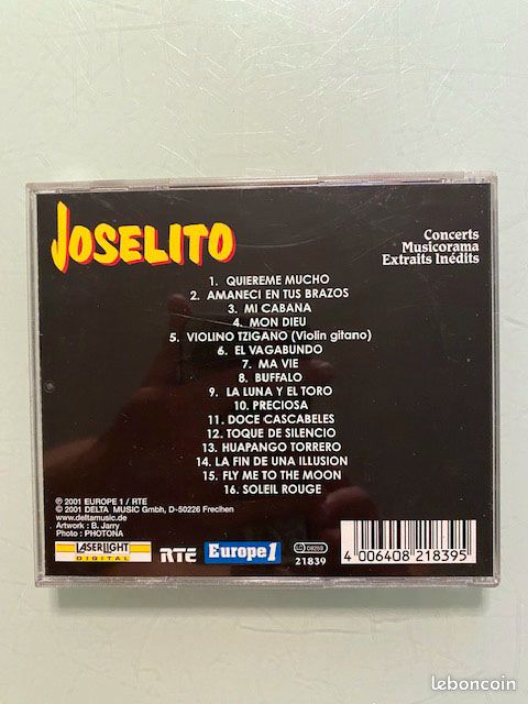 CD Musique - Joselito - Musicorama (Europe 1 / Delta Music) (image 2)