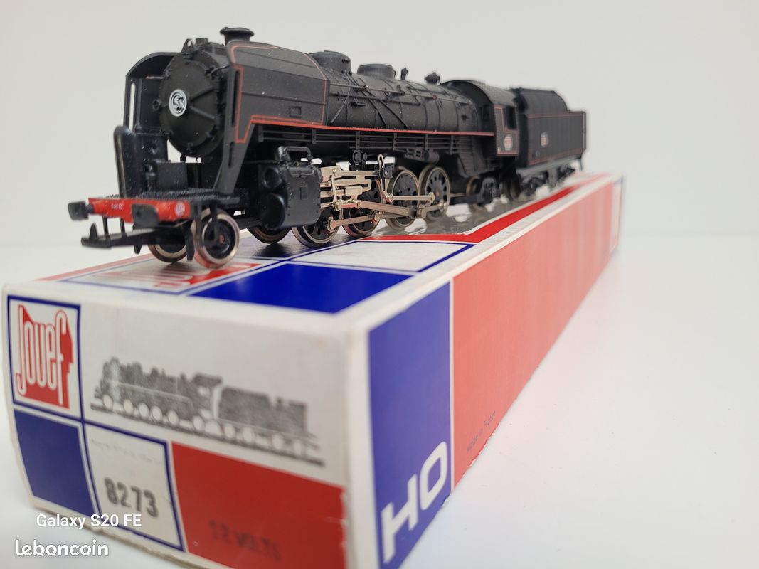 Train wagon N° 8273 Locomotive à vapeur 141 R 1246 dépot de Miramas Jouef Ho (image 1)