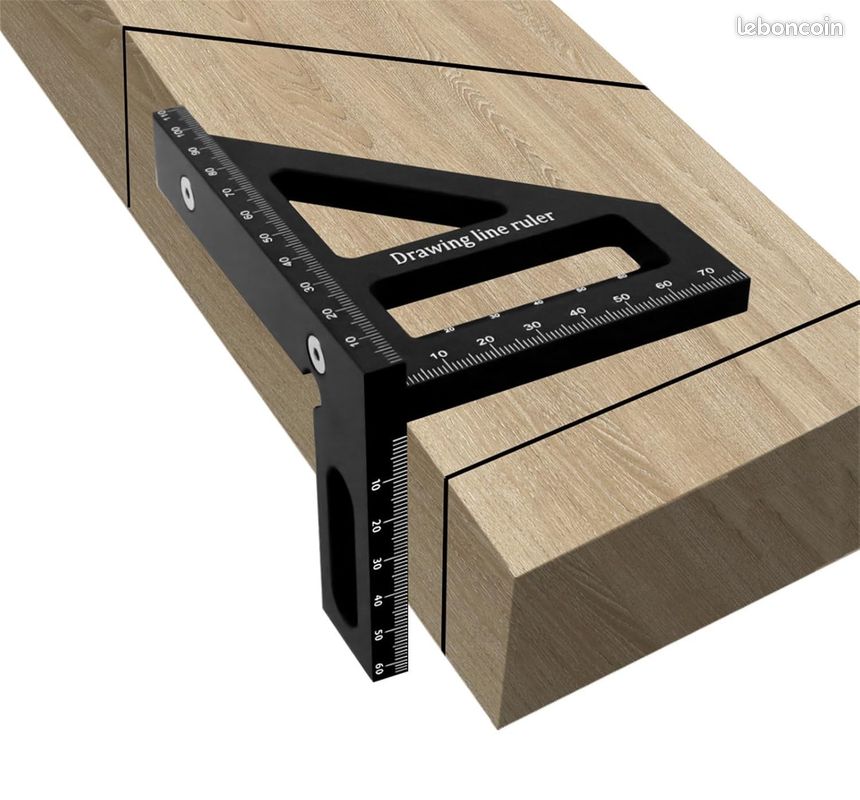 Règle De Mesure Multi-angles 3D, 45 ° Et 90 °, Rapporteur Carré, Outil De Mesure Triangulaire à Onglet Pour Ingénieur, échelle En Pouces En Aluminium Pour Charpentiers Et Menuisiers (rouge