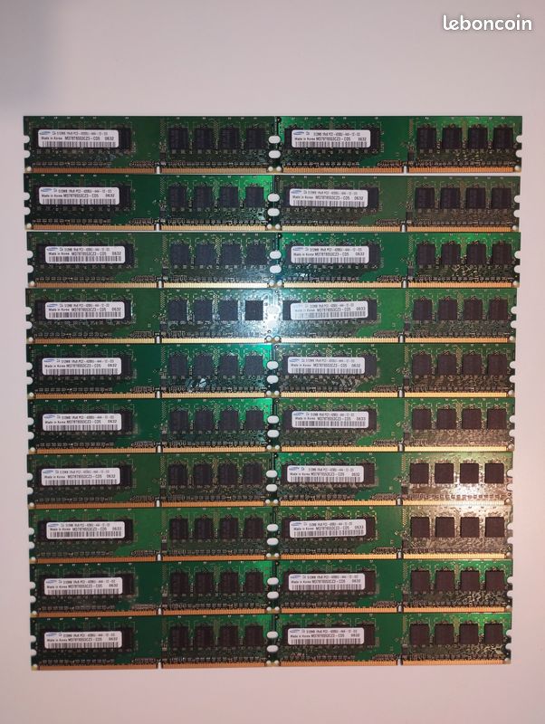 ✅ Ram SAMSUNG HYNIX ACER NANYA RAMAXEL, PC2 92 GO, DDR2, 8x256MB, 20x512MB, 10x1GO et 35x2GO (image 1)