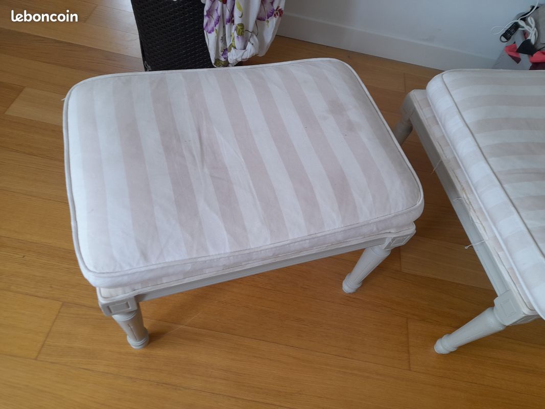 Tabouret rose et blanc (image 1)