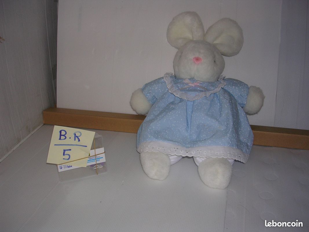 ( B-R / 5 )grande peluche lapin blanc (image 3)