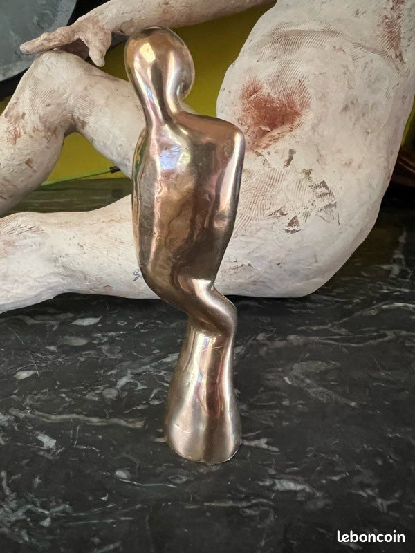 Sculpture Bronze Moderniste Vintage - Nu Féminin Abstrait (image 2)