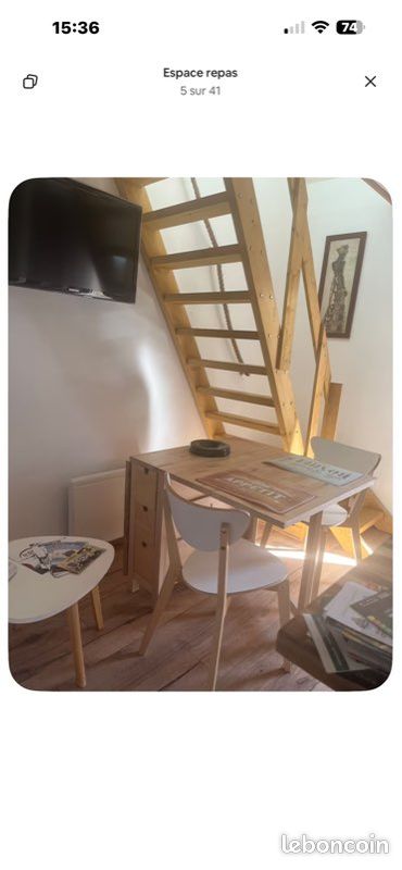 Table console en hêtre massif (image 1)
