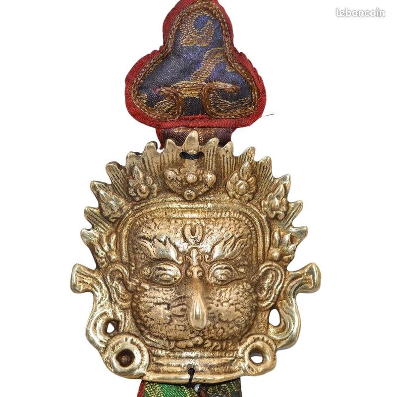 Pendentif Tibétain Porte-photos En Laiton - Talisman Main, Perles Turquoise/corail Imitation, Neuf