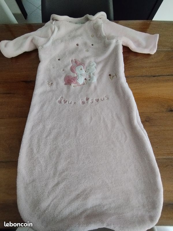 2 turbulettes filles hiver 6-18 mois, manches amovibles (image 1)