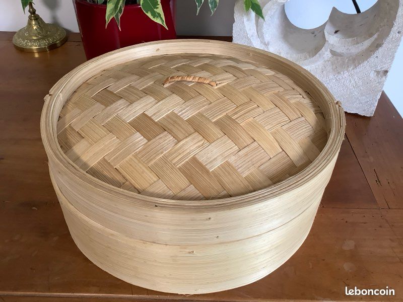 Panier vapeur en bambou , cuiseur à riz , cuiseur vapeur , cuisine asiatique , bambou naturel (image 2)
