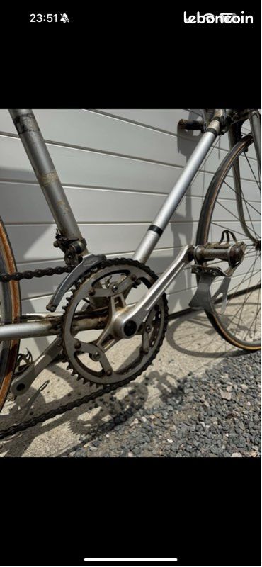 Cadre Vélo Course Vintage Stronglight - Acier Bleu - Taille 54 Cm - Occasion