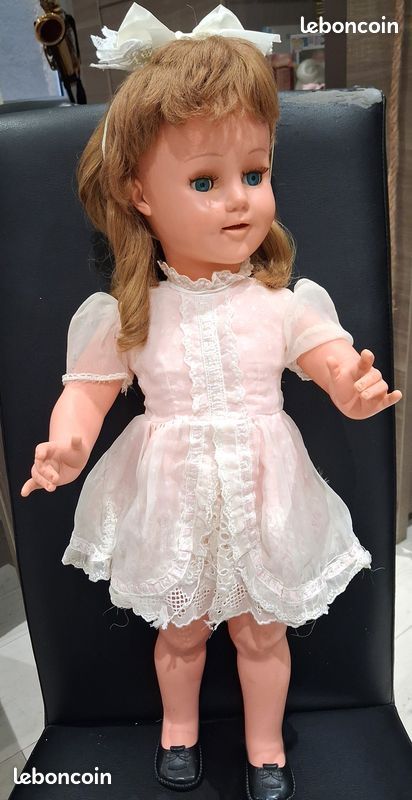 Poupée Raynal Florence Noire – Rhodoïd, 57 Cm, 1957 (rare, Très Bon état)