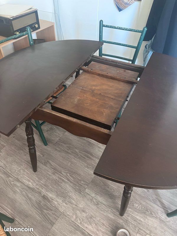 Table à manger avec rallonge et lot de 4 chaises (image 2)