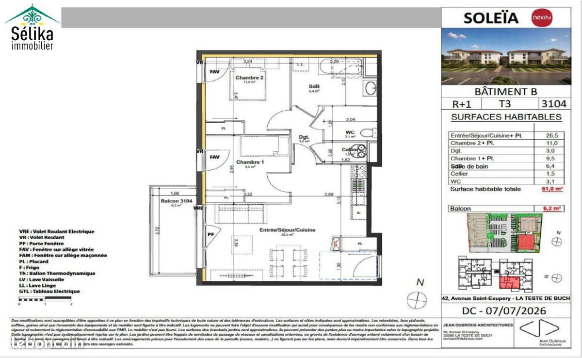 Appartement 3 pièces 61 m² · à La Teste-de-Buch · 61 m² · 330 000 €