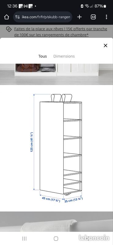 Rangement vetement SKUBB IKEA (image 2)