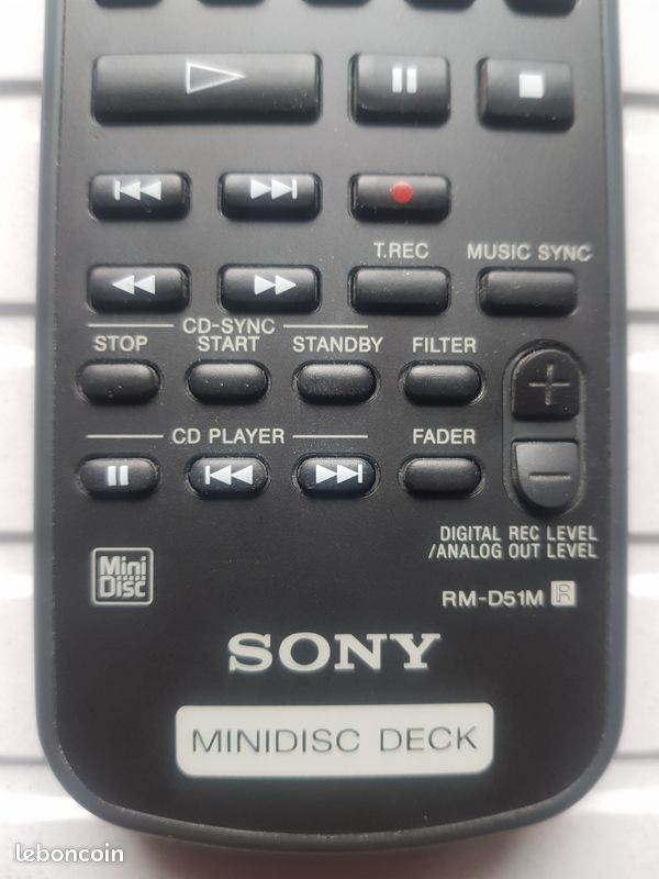 Télécommande Sony RM-DM29 Pour Minidisc Walkman - Originale - Très Bon État - Connecteur Jack 3,5mm