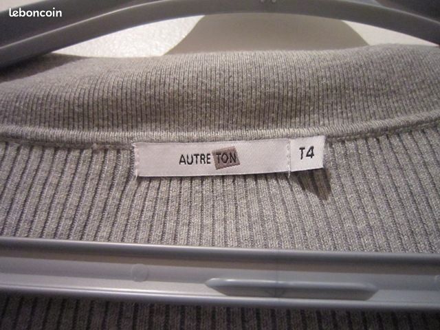 Pull gris col tunisien (image 3)
