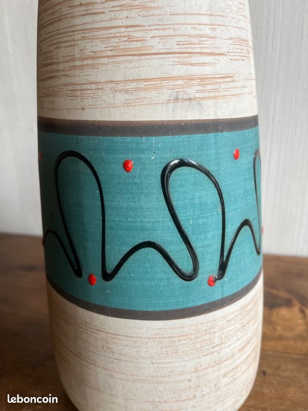 Grand vase bobine Scheurich Keramik 525-50, West Germany années 60 et petit vase 523-18 (lot de 2) (image 10)