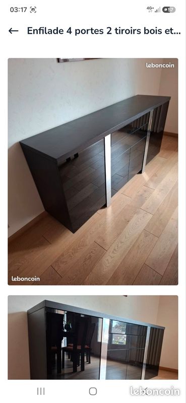 Enfilade design moderne wengé et noir - style sheraton (image 1)
