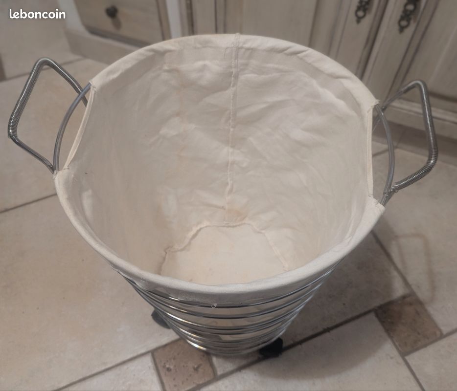 Corbeille a linge inox/coton (image 4)