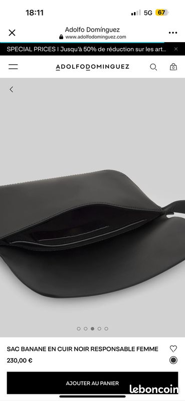 Sac en cuir neuf Adolfo Dominguez (image 3)
