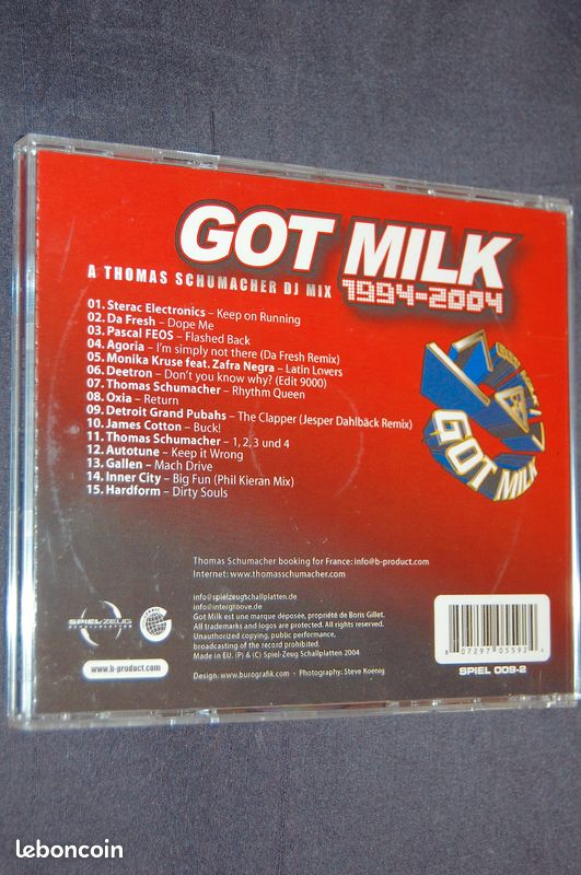 CD Thomas Schumacher "Got Milk 1994-2004", Ed. Originale., BE (MCD, MELC) (image 2)