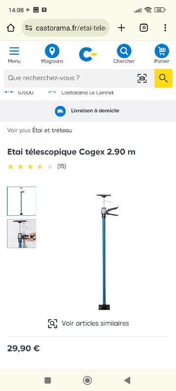 Etai télescopique Cogex 2.90 m
