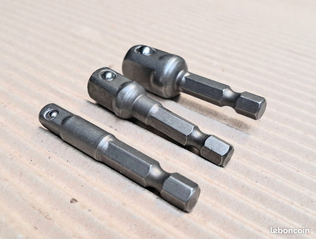 Adaptateur Douille Hexagonale – 3/8" X 65mm, Acier Chrome Vanadium, 2 Pièces