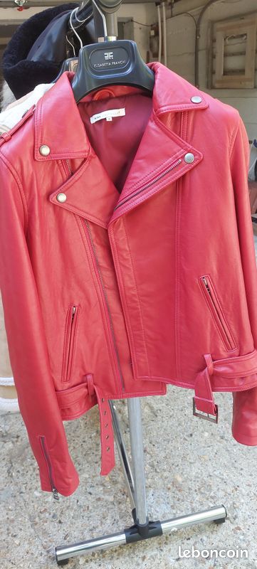 Veste Cuir Rouge Neuve Nina Kaufmann M (image 2)