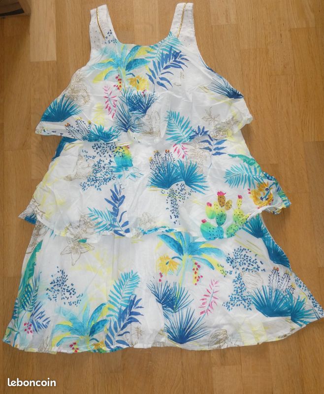 Robe De Fille Catimini Habillée Noir Et Or, Taille 10 Ans - Comme Neuve, Portée 1 Fois