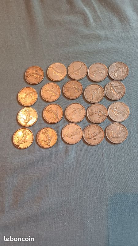 20 pièces de 5 francs semeuse en argent (image 1)