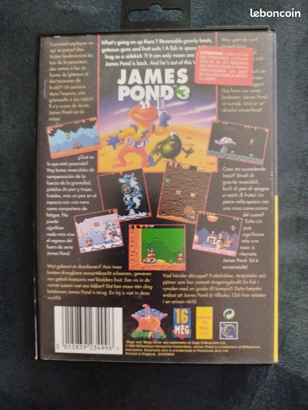 James Pond 3 : Operation Starfish - Megadrive - jouets rétro jeux de