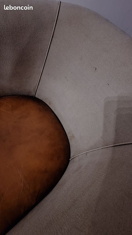 Fauteuil bi matière cuir Maisons du monde (image 4)