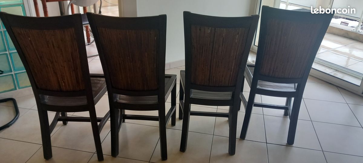 4 chaises bois exotique (image 5)