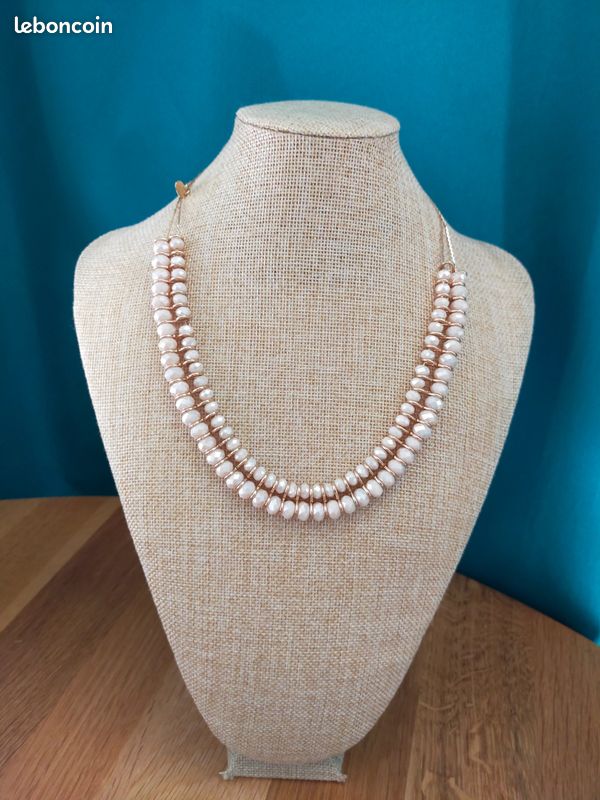 Collier Cristal Sur Métal Doré - Garanti Sans Nickel - Neuf Avec étiquettes