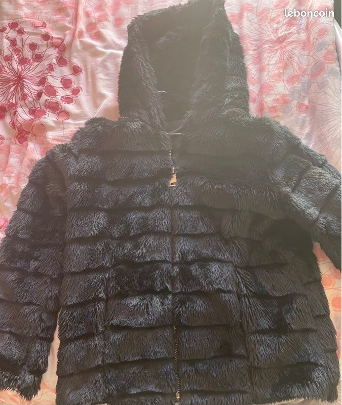 Manteau en fourrure noir (image 2)