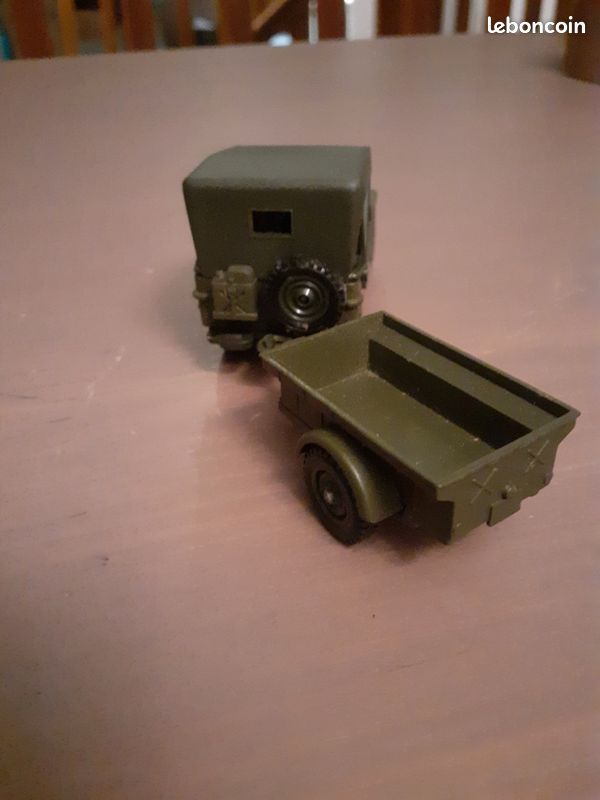 Miniature Solido Jeep Willys 1/43 Avec Remorque - Modèle Réduit Occasion