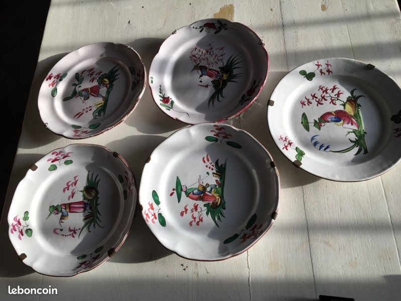 5 Assiettes Luneville décor chinois en faïence (image 2)