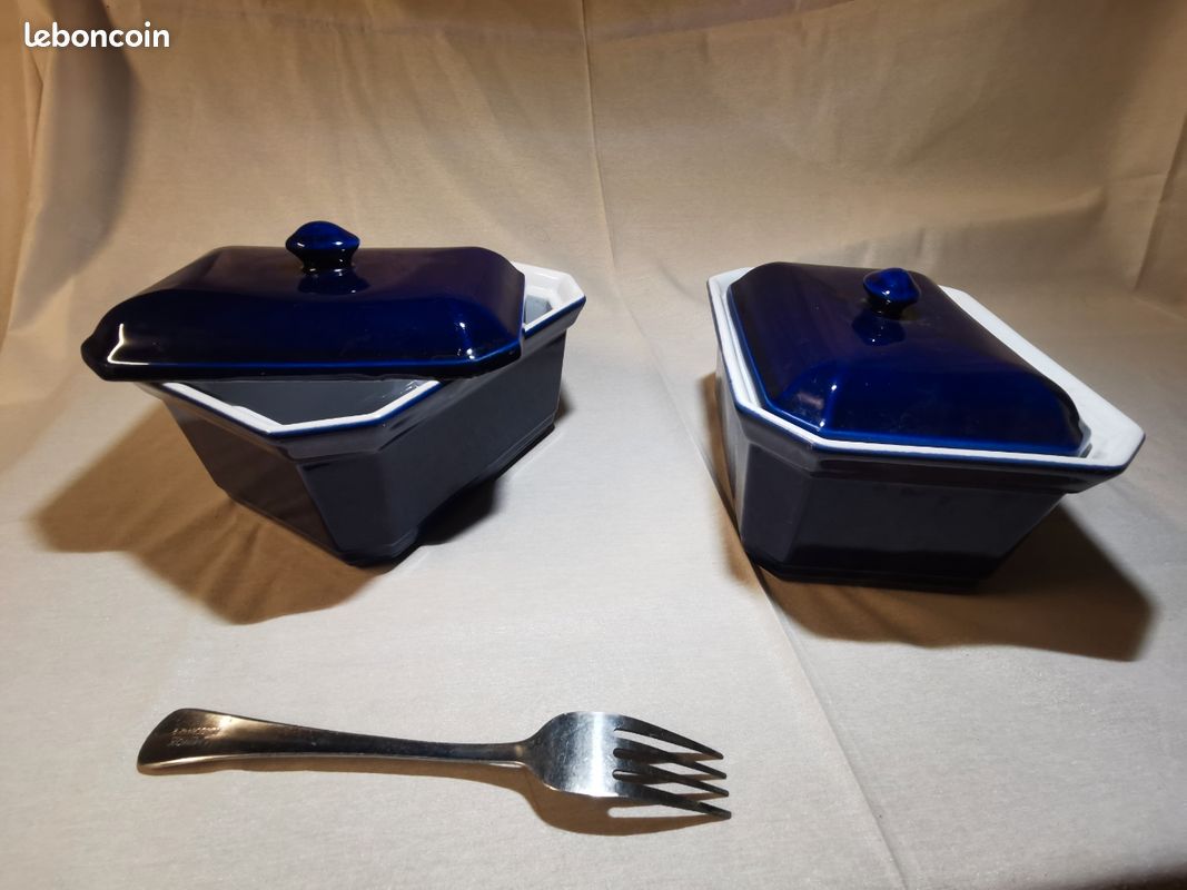 Terrines bleues x2 (image 1)