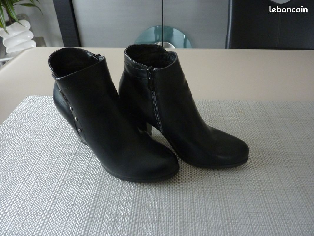 Bottines noires grises femme (image 1)