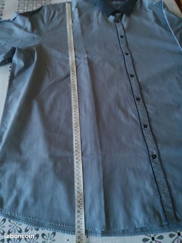 Chemise Homme OWK 5XL - Bleue, Col Boutonné - Occasion En Très Bon état